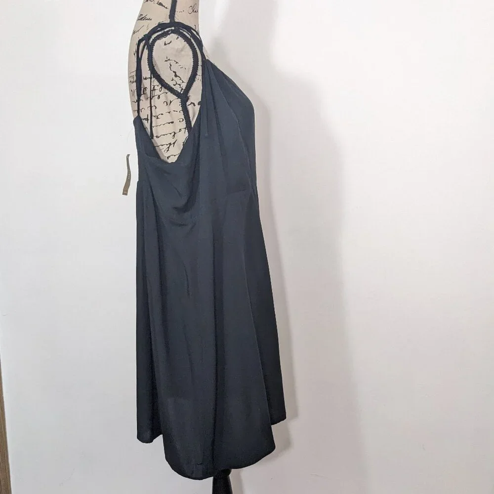 NWT J Crew BI596 Kauai Tie-Strap Mini Dress Black Plus Size 24